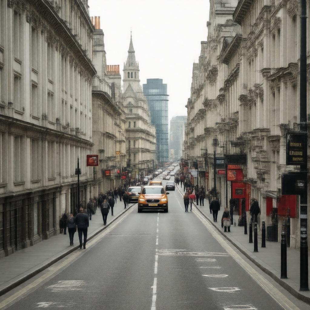 AI-created image of Gower Street, London, England