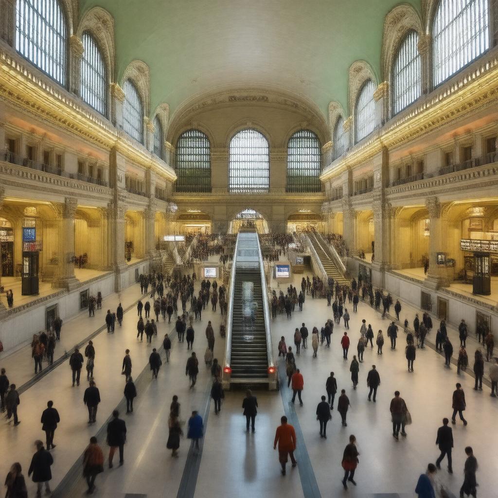 Click to view larger image AI-created image of Grand Central–42nd Street subway station