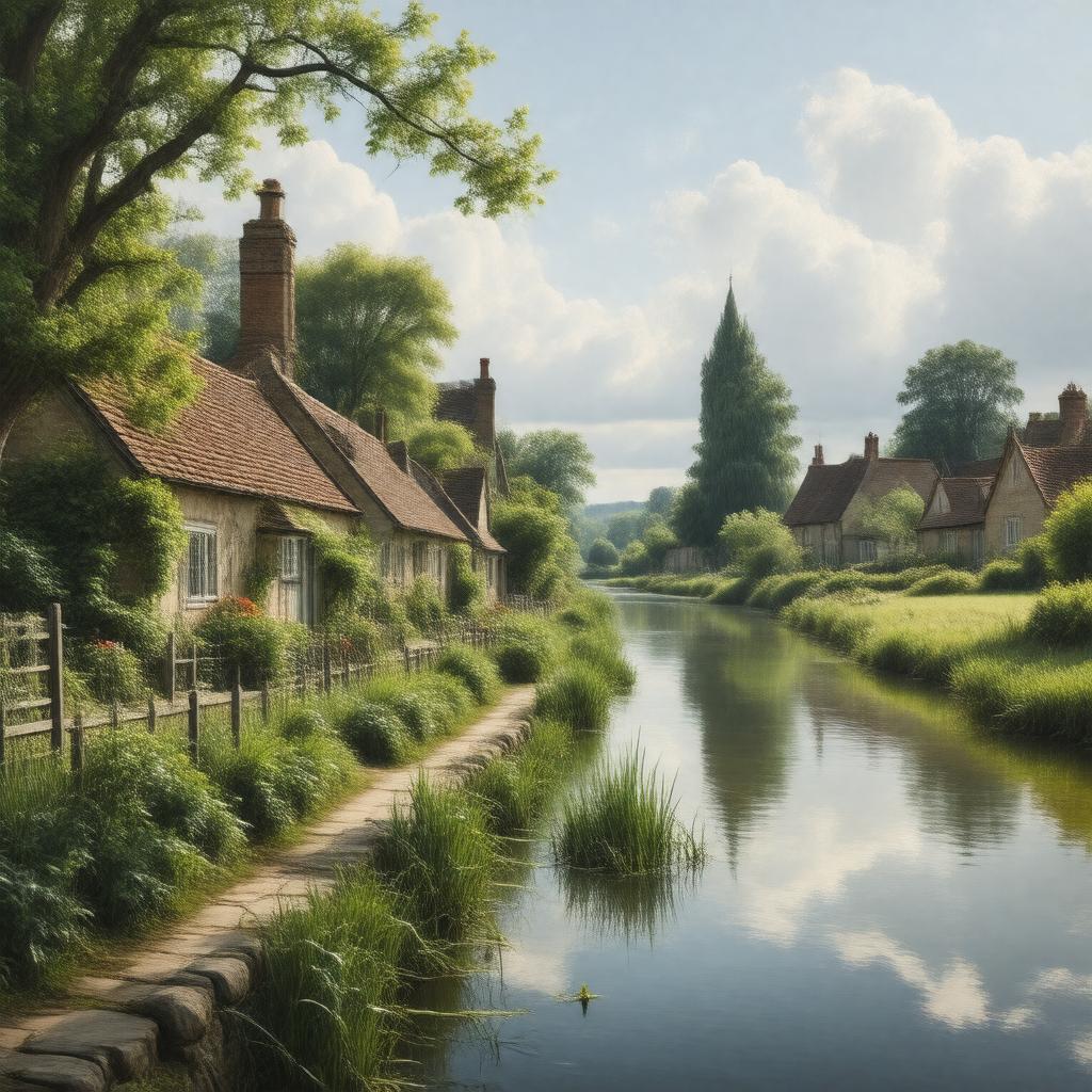 AI-created image of Grantchester, Cambridgeshire, England