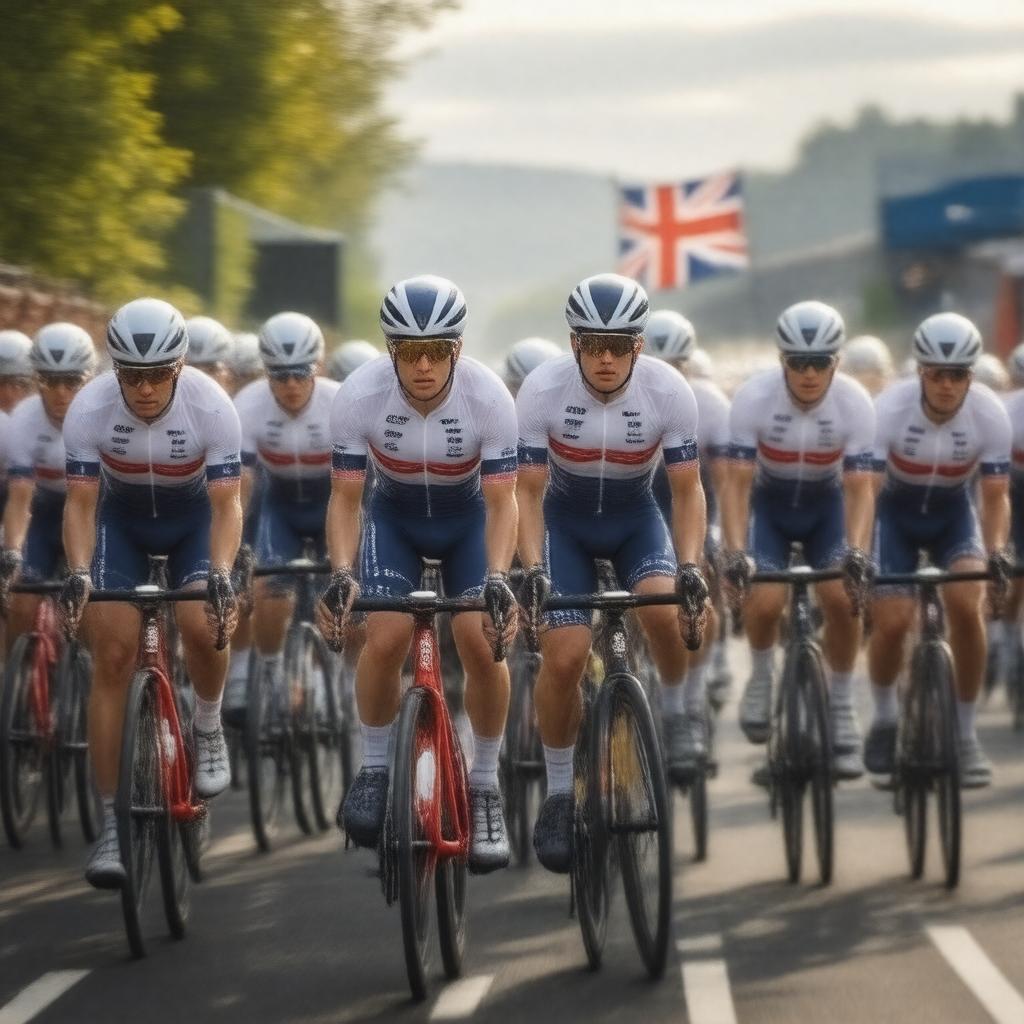 Click to view larger image AI-created image of Great Britain cycling team