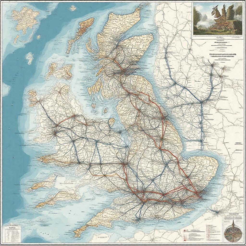 AI-created image of Great Britain railway system