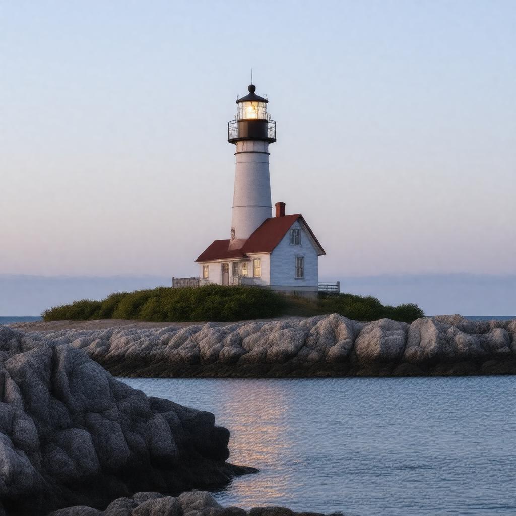 AI-created image of Great Island Light
