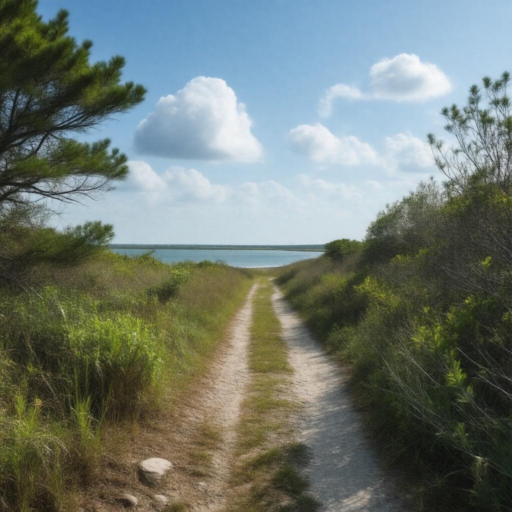 Click to view larger image AI-created image of Great Island Trail