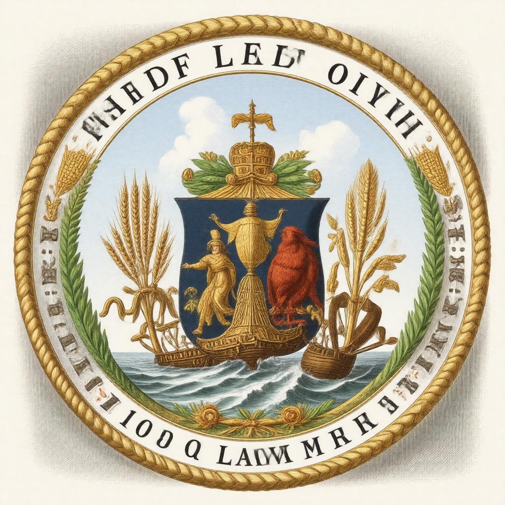 Click to view larger image AI-created image of Great Seal of the State of Delaware
