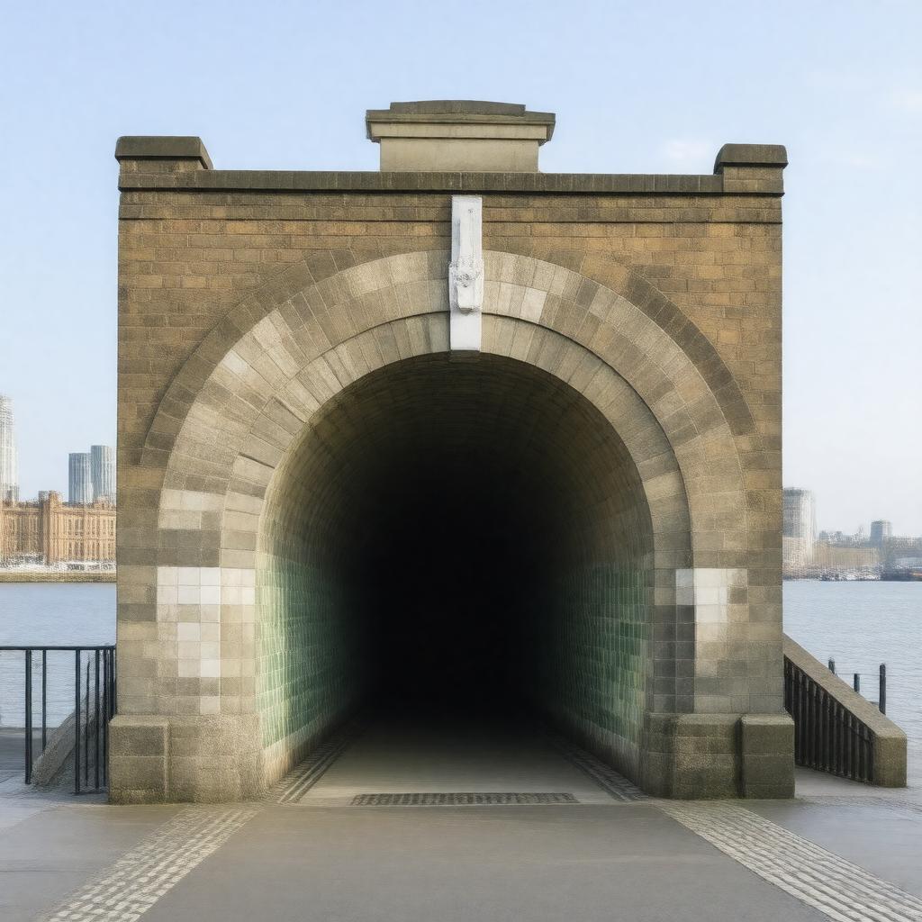 AI-created image of Greenwich foot tunnel