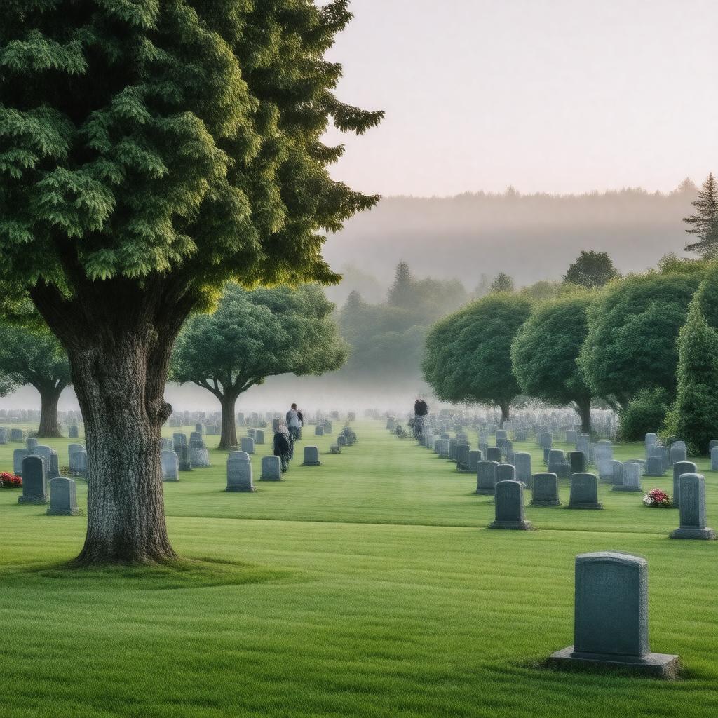 AI-created image of Greenwood Memorial Park, Renton, Washington, USA