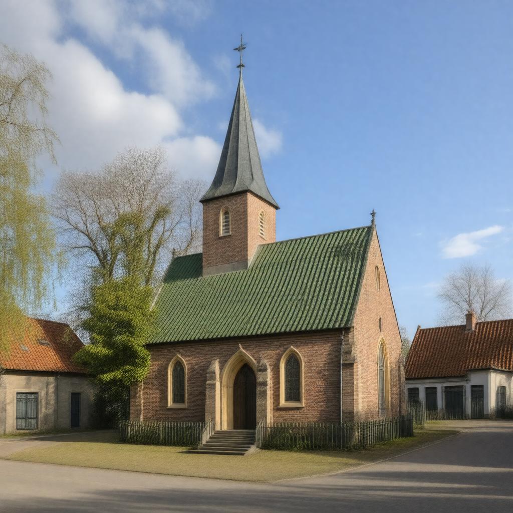 Click to view larger image AI-created image of Groene Kerkje, Oegstgeest