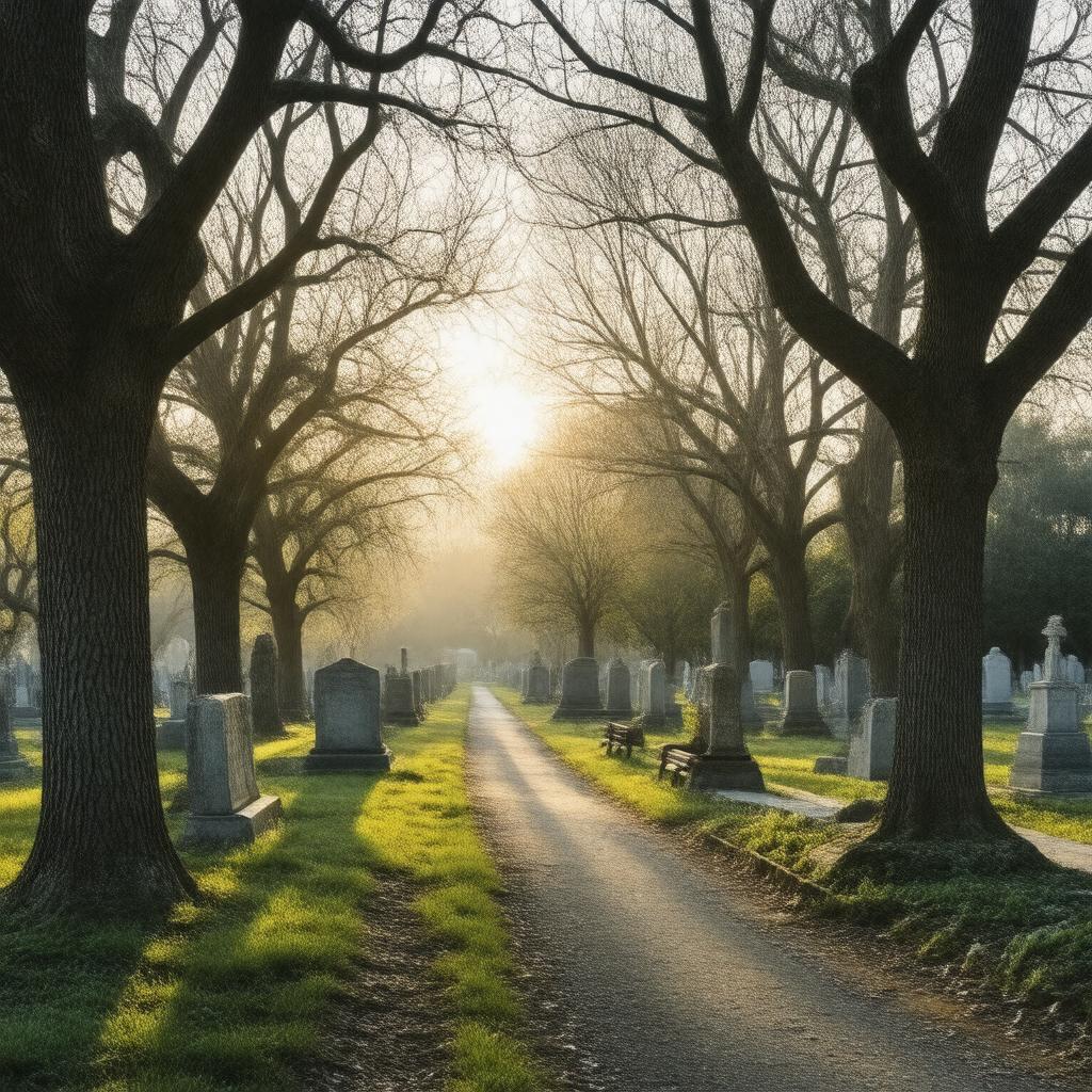 AI-created image of Grove Hill Cemetery, Waltham, Massachusetts