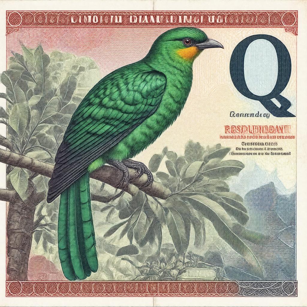 Click to view larger image AI-created image of Guatemalan quetzal