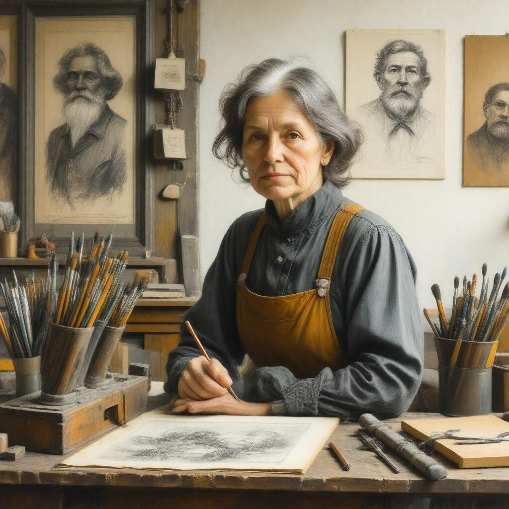 AI-created image of Gwen Raverat
