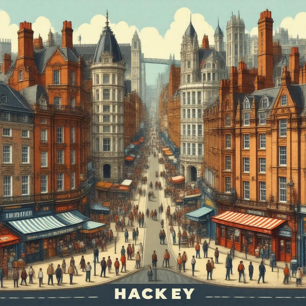 AI-created image of Hackney, London, England