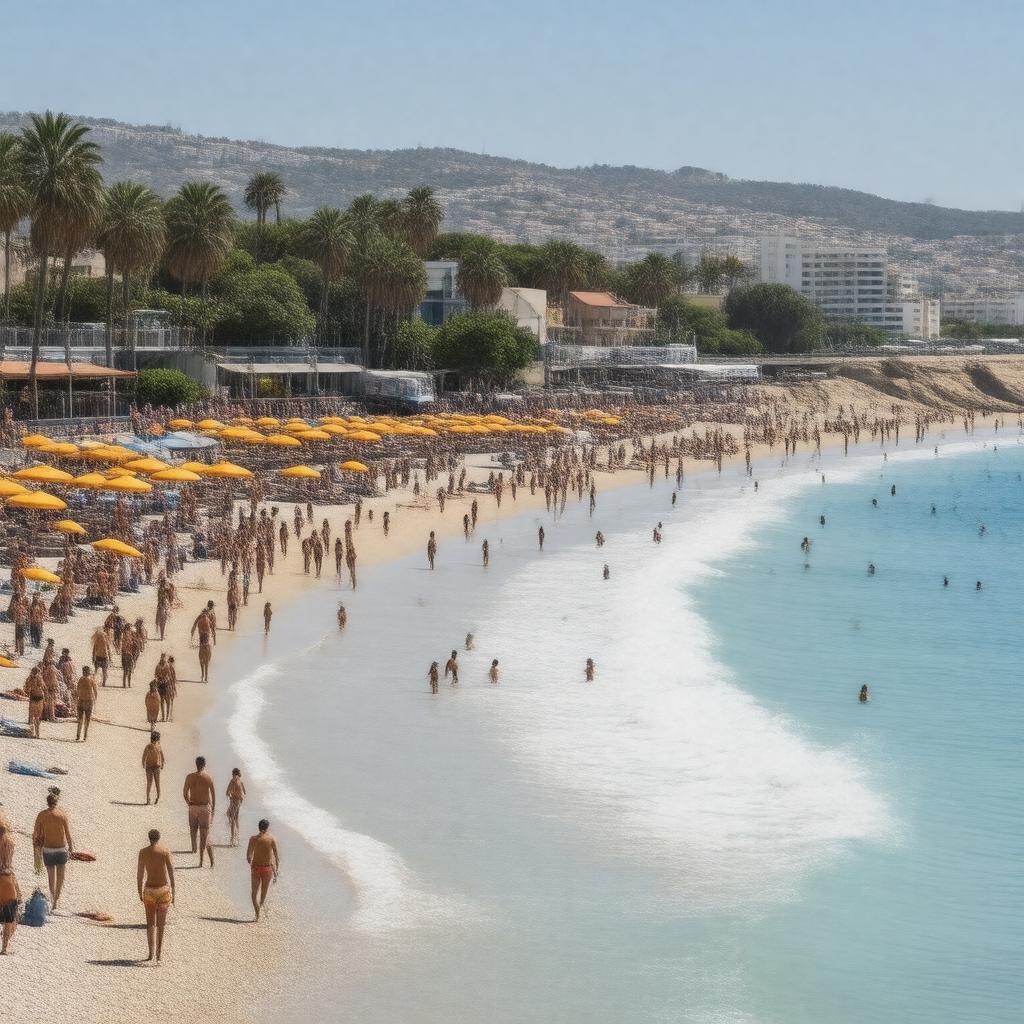 AI-created image of Haifa Carmel Beach