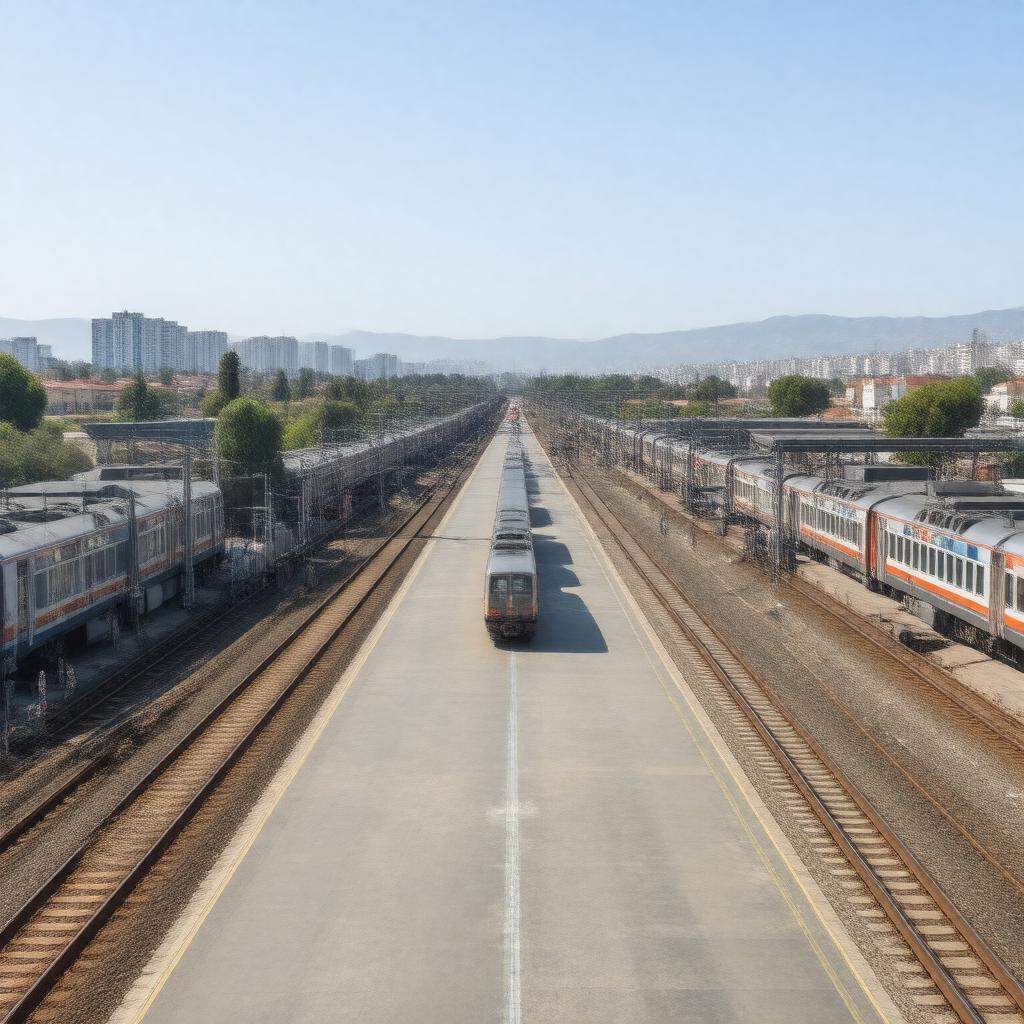 Click to view larger image AI-created image of Haifa Lev Hamifratz Railway Station
