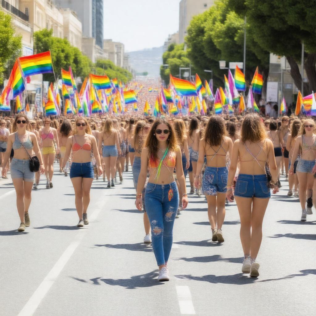 Click to view larger image AI-created image of Haifa Pride Parade