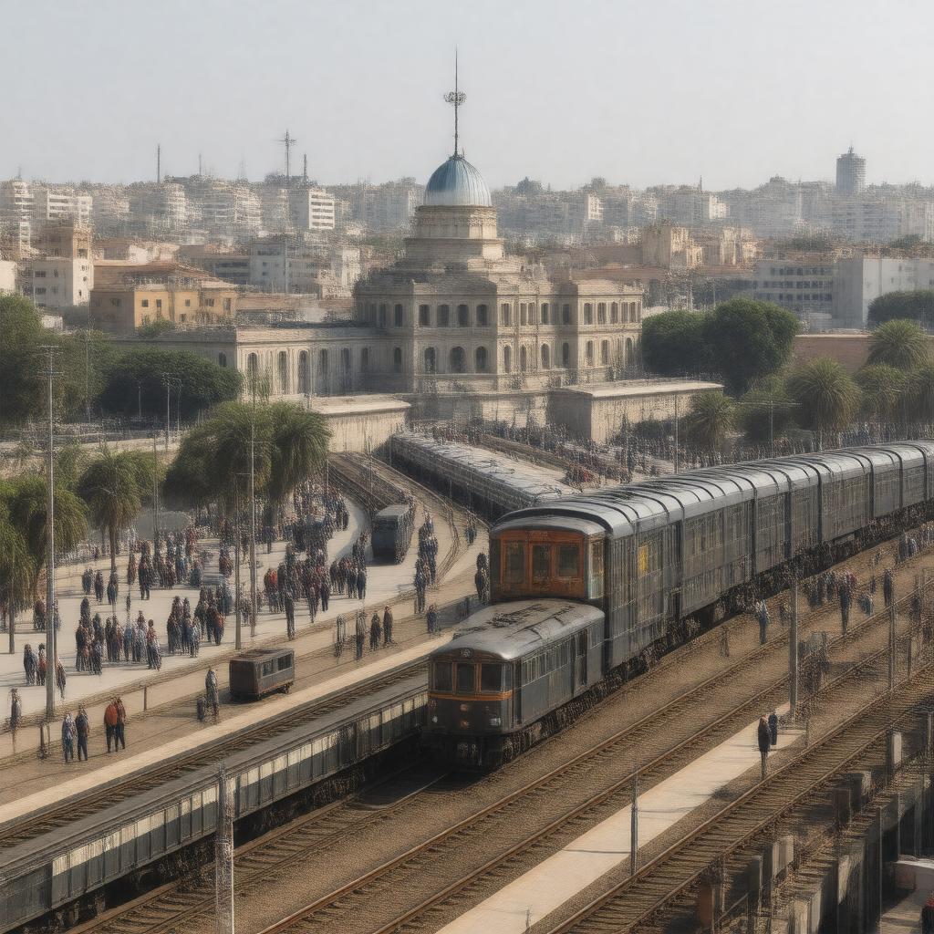 AI-created image of Haifa Railway Station