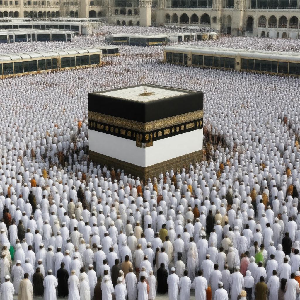 AI-created image of Hajj pilgrimage to Mecca