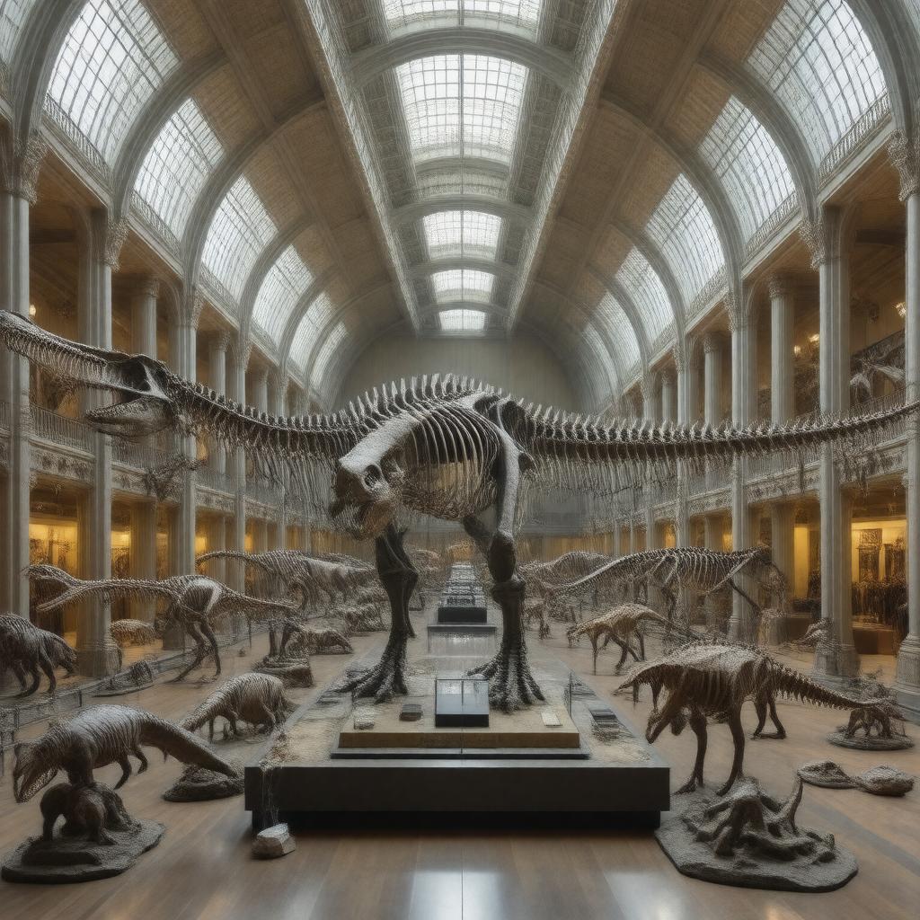 Click to view larger image AI-created image of Hall of Saurischian Dinosaurs
