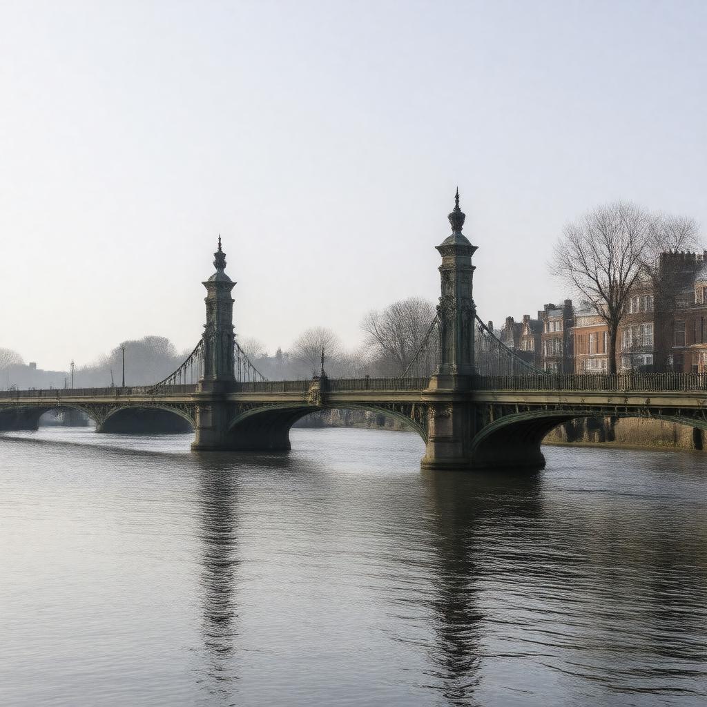 Click to view larger image AI-created image of Hammersmith Bridge