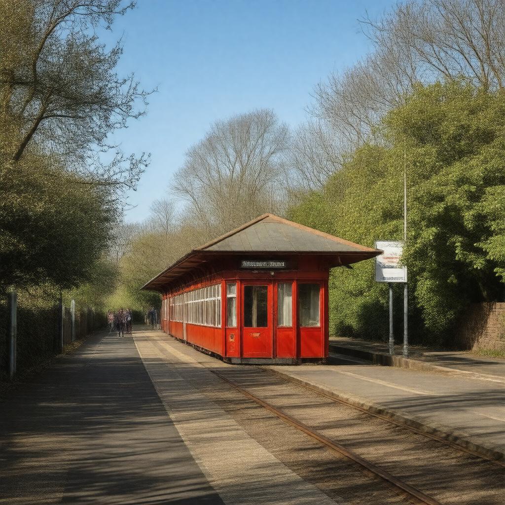 AI-created image of Hampstead Heath railway station