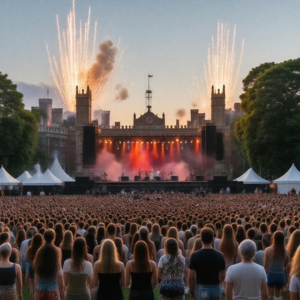 Click to view larger image AI-created image of Hampton Court Palace Festival