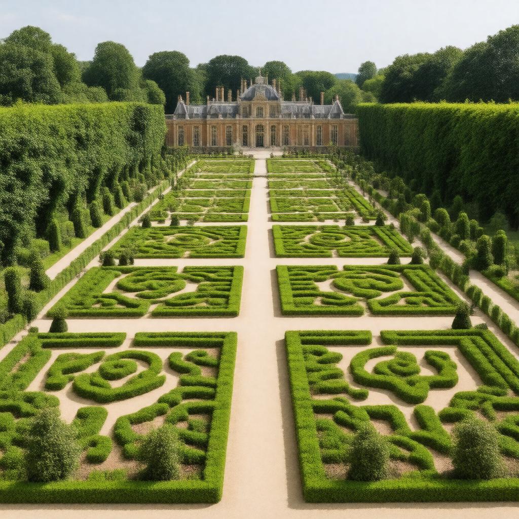 AI-created image of Hampton Court Palace gardens