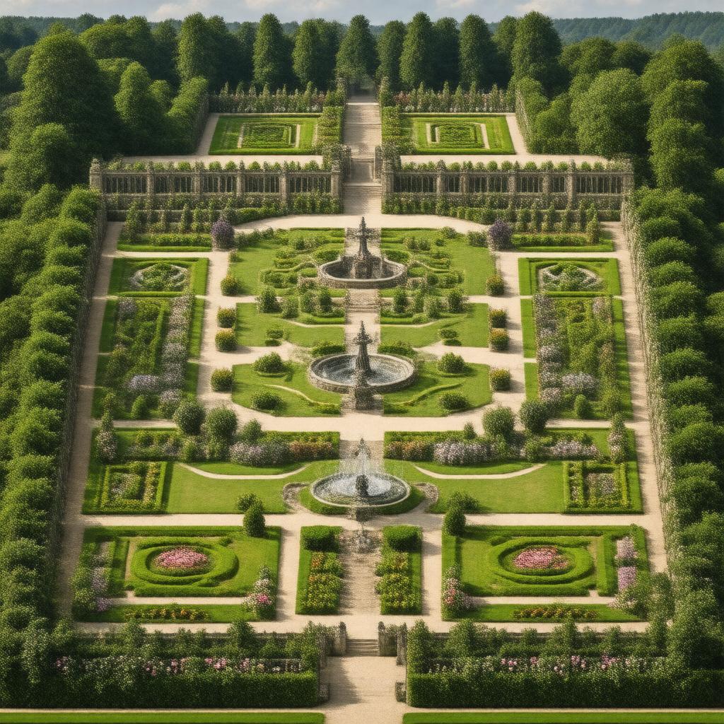 AI-created image of Hampton Court gardens