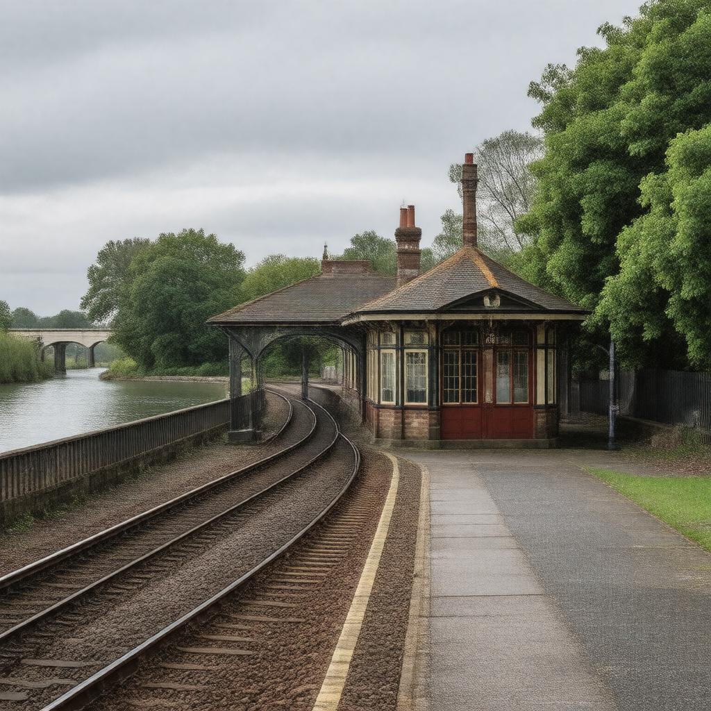AI-created image of Hampton Court railway station