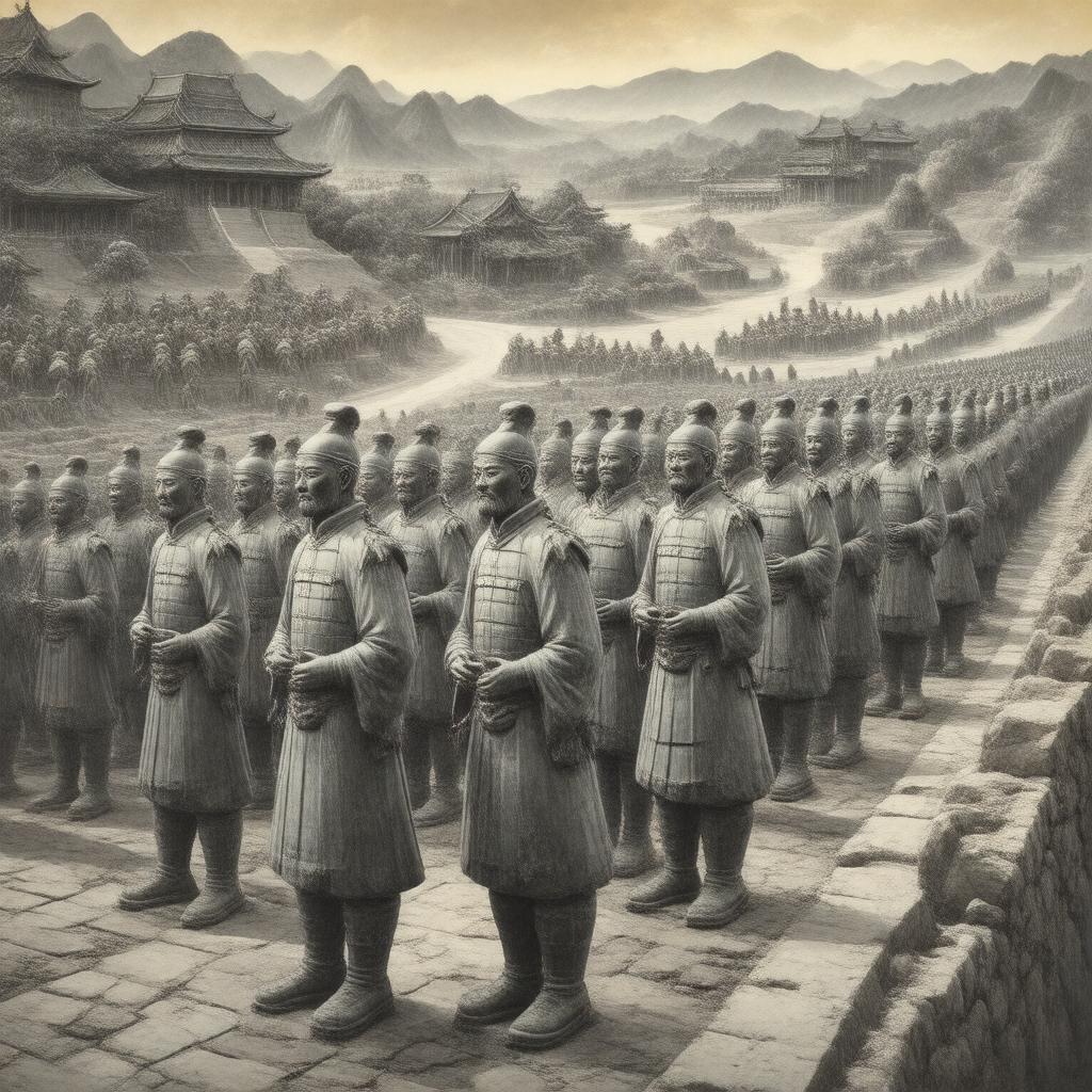 AI-created image of Han Dynasty Terracotta Warriors