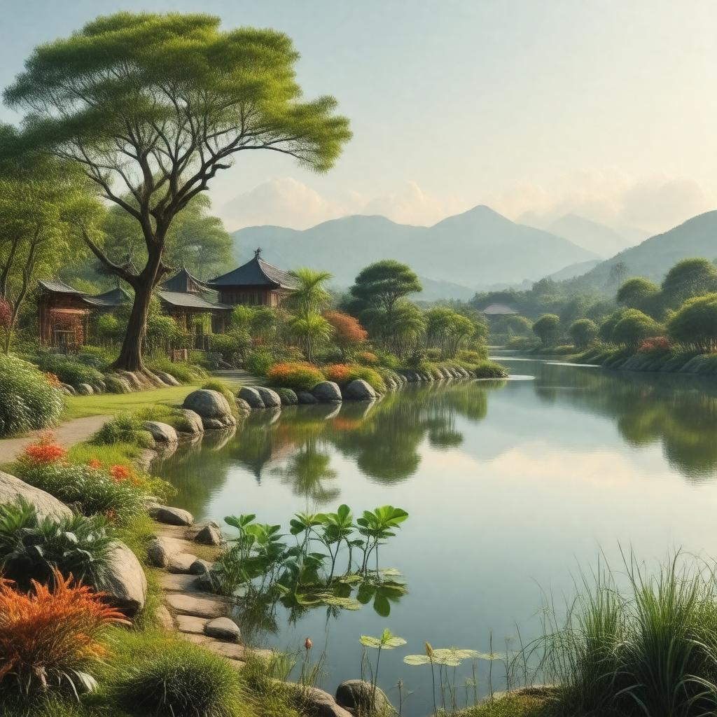 AI-created image of Hangzhou Botanical Garden