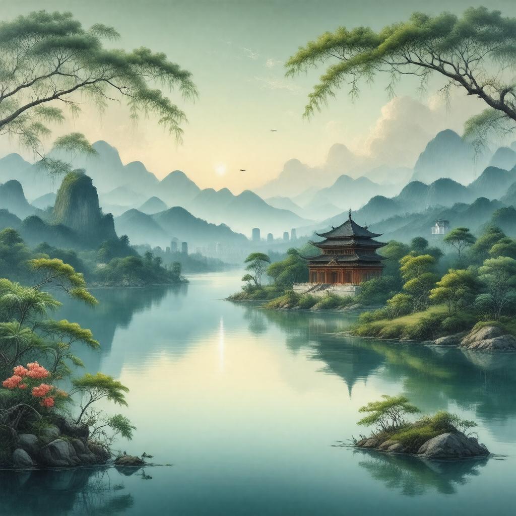 AI-created image of Hangzhou, China