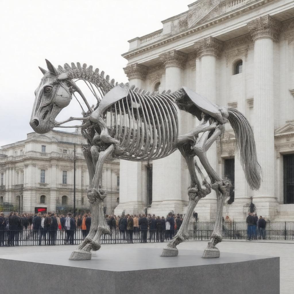 Click to view larger image AI-created image of Hans Haacke's 'Gift Horse'