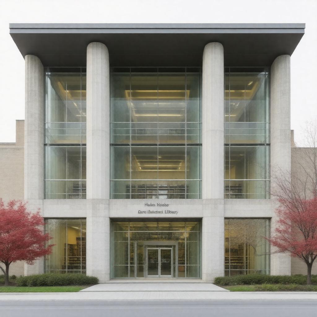 AI-created image of Harlan Hatcher Graduate Library