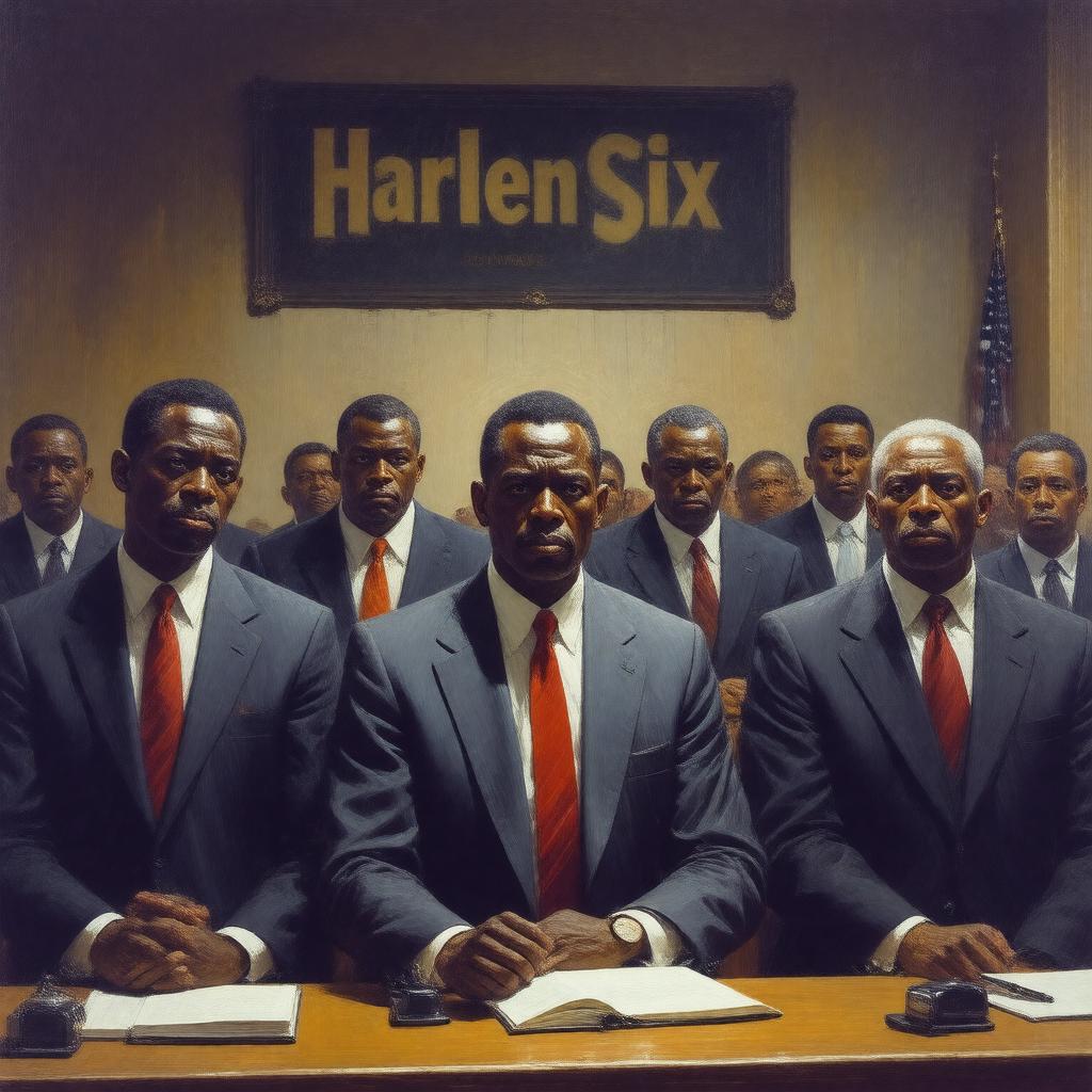 AI-created image of Harlem Six trial