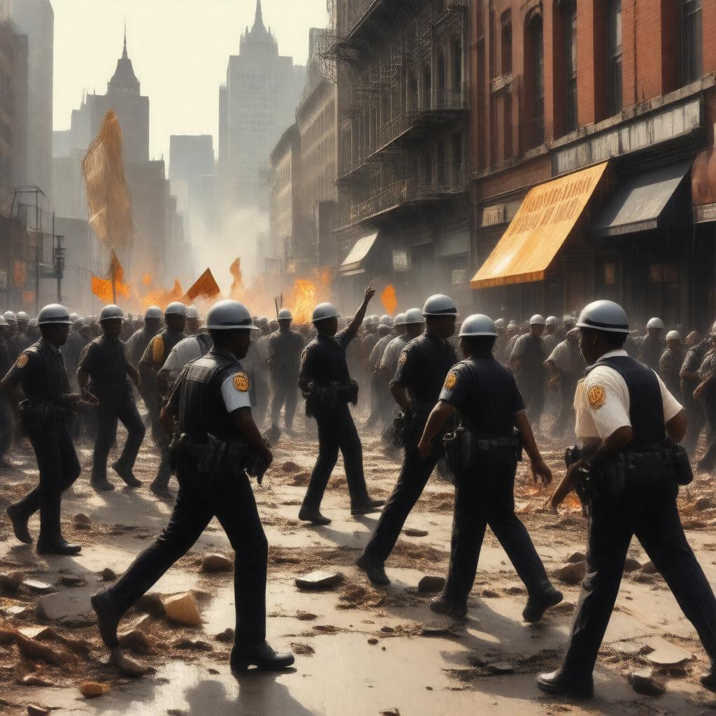 AI-created image of Harlem riot of 1964