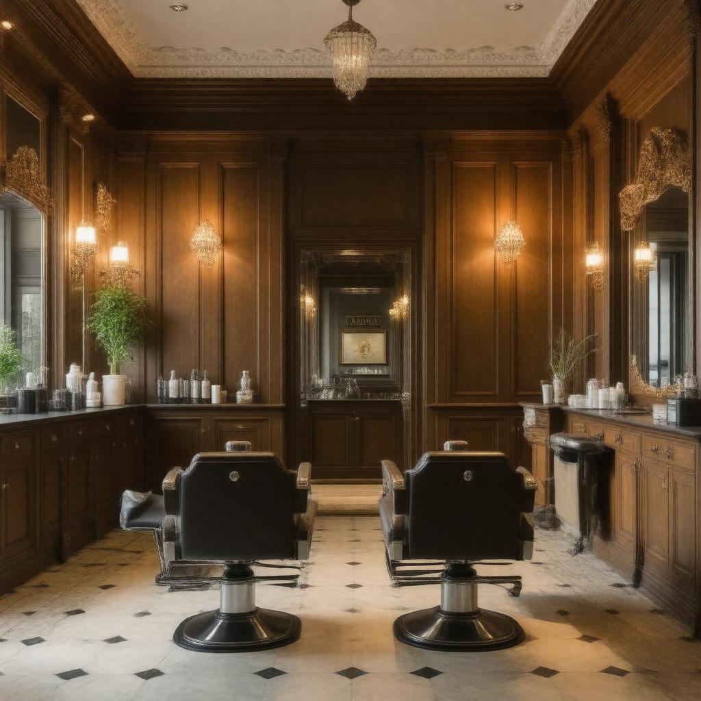 Click to view larger image AI-created image of Harrods Barber
