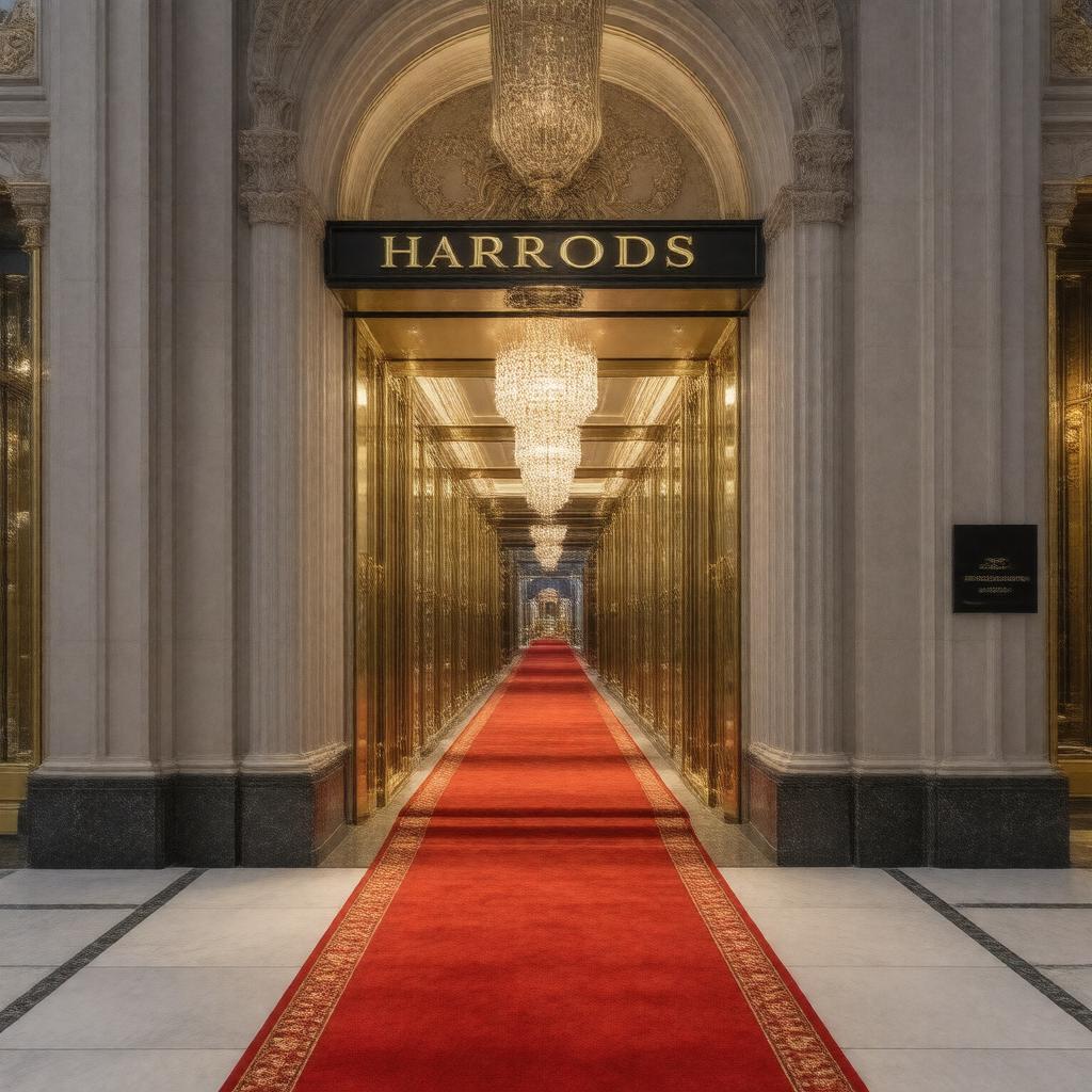 Click to view larger image AI-created image of Harrods VIP Entrance
