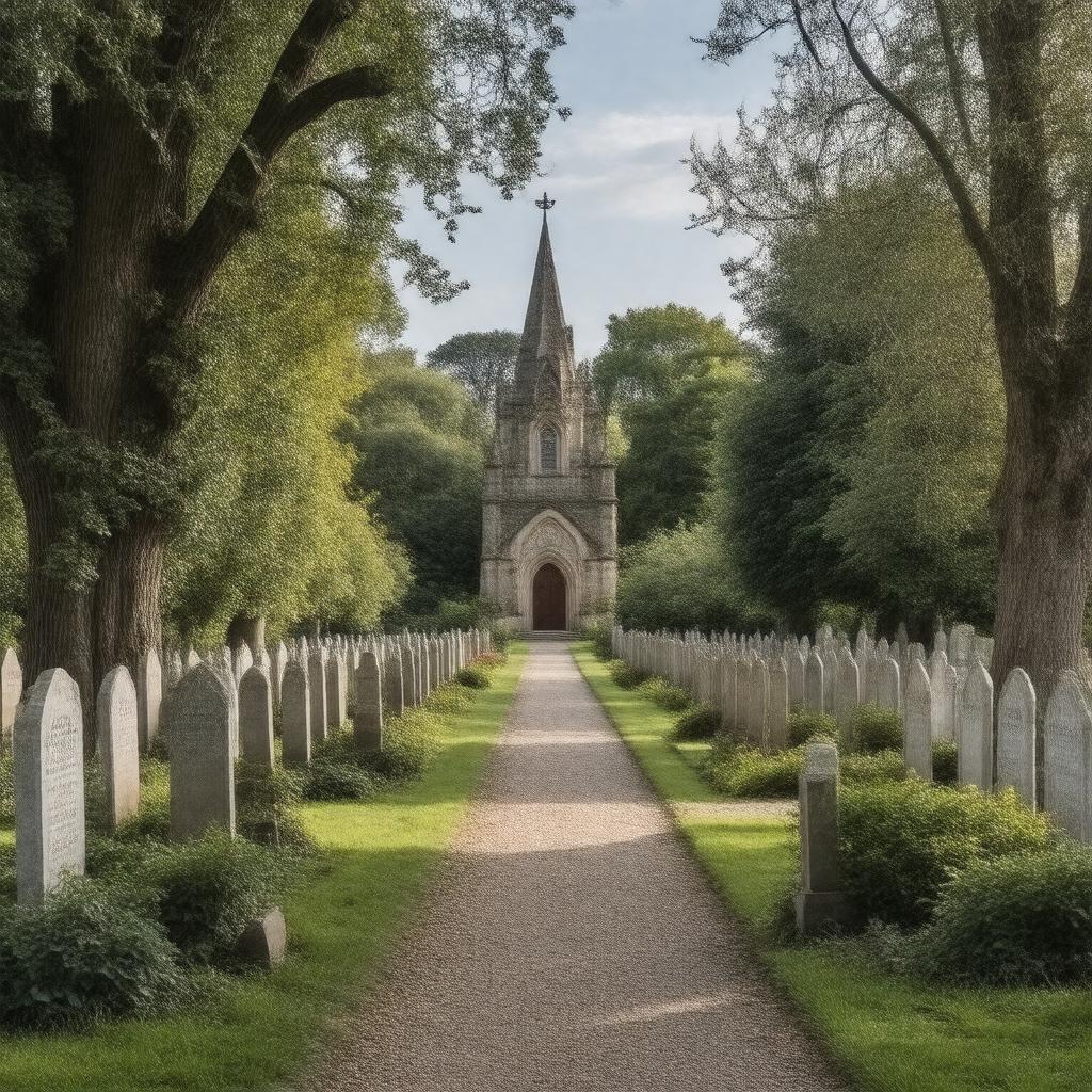 Click to view larger image AI-created image of Harrow Weald Cemetery