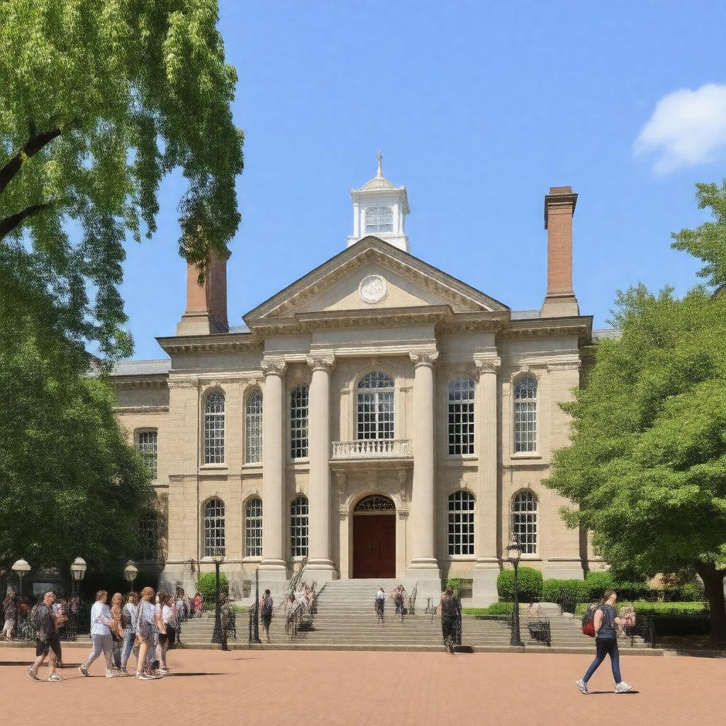 AI-created image of Harvard Library