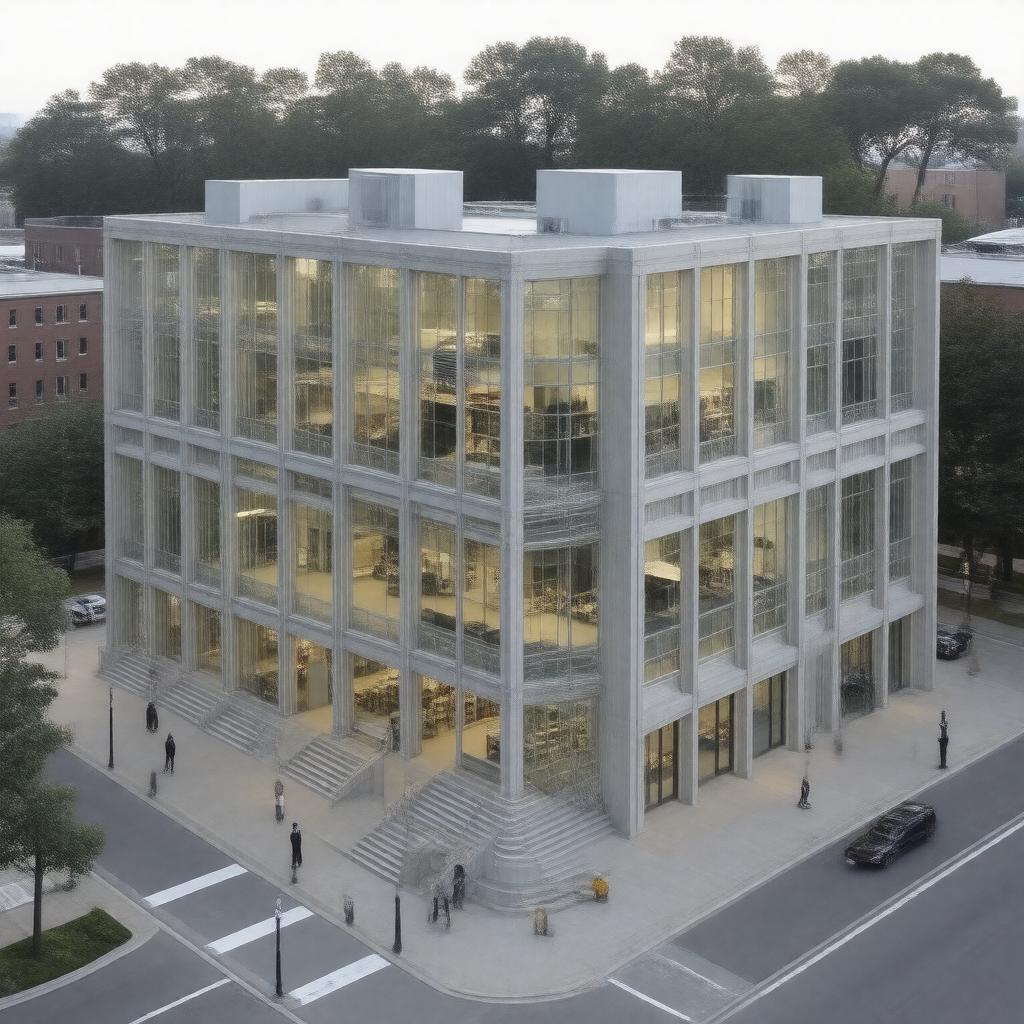 Click to view larger image AI-created image of Harvard Science Center