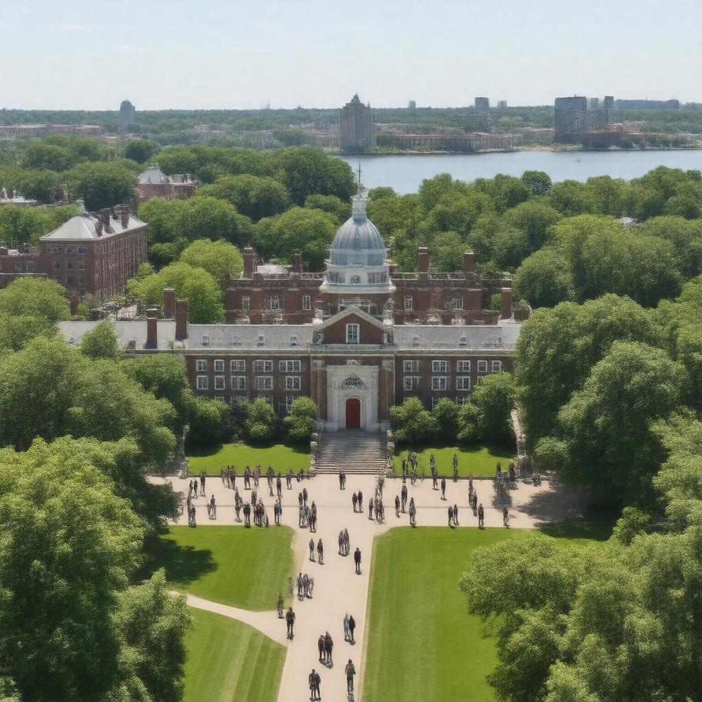 AI-created image of Harvard University campus