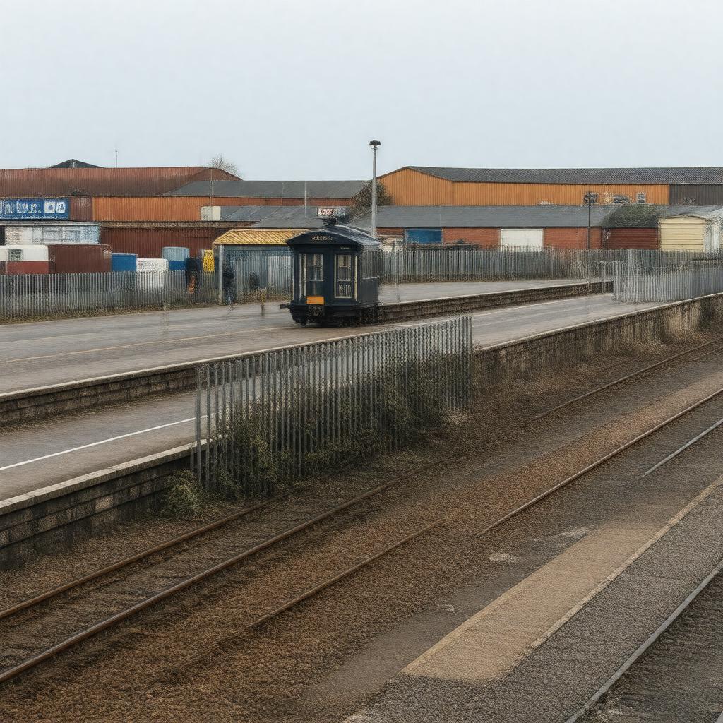 AI-created image of Harwich International railway station