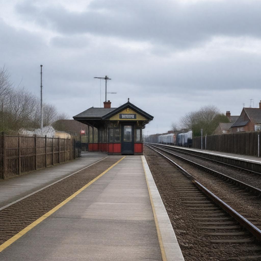 AI-created image of Harwich Town railway station