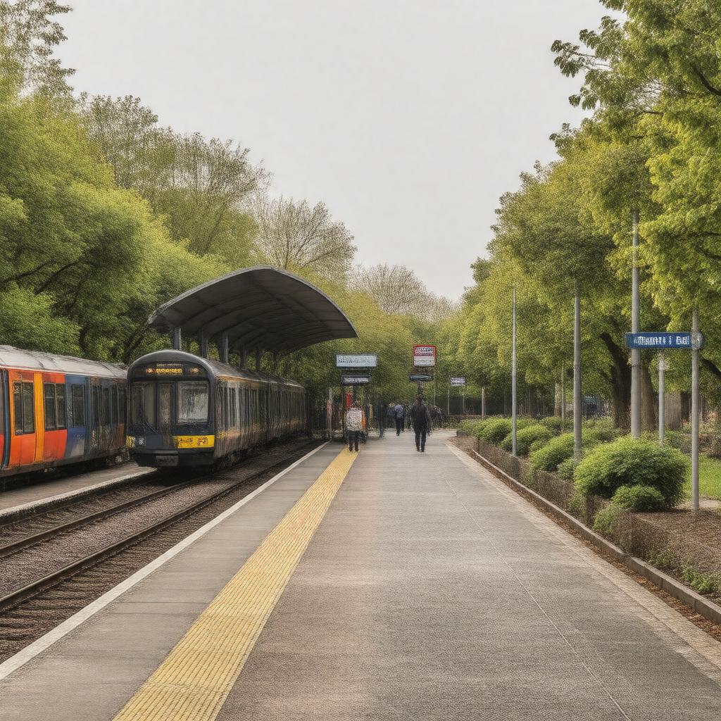 AI-created image of Hatch End railway station
