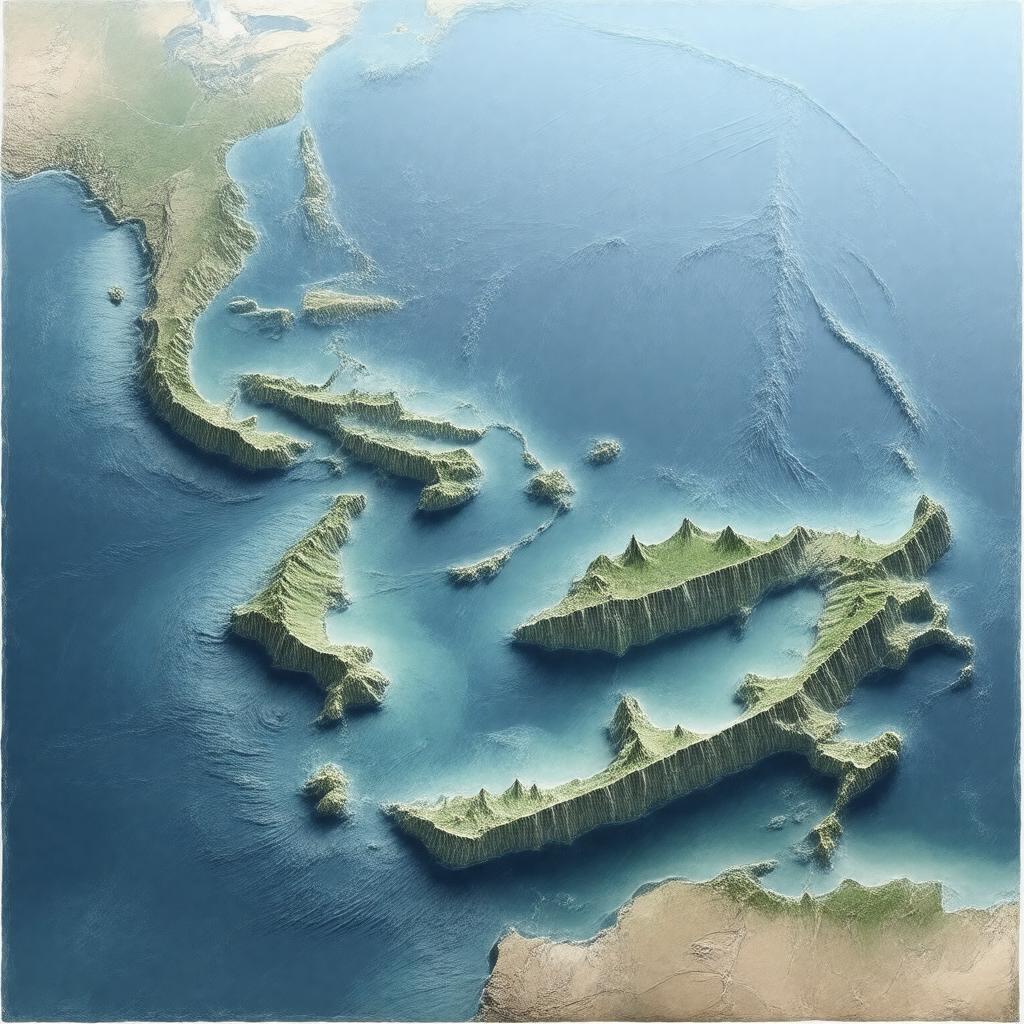 AI-created image of Hawaiian–Emperor seamount chain
