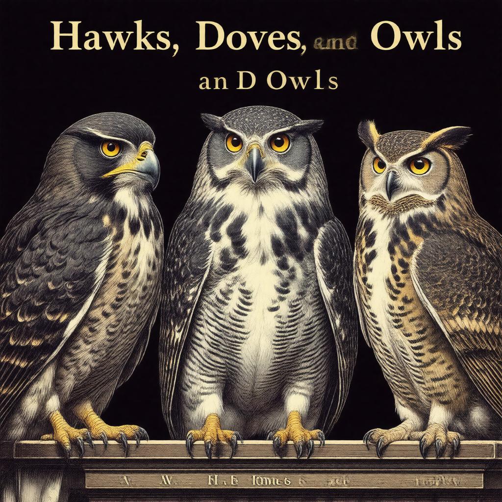 Click to view larger image AI-created image of Hawks, Doves, and Owls