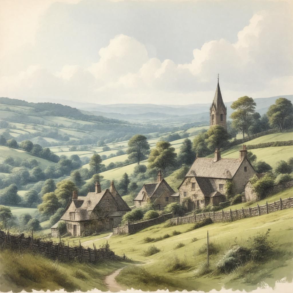 AI-created image of Hayslope, England