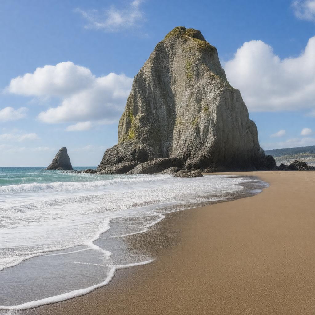 Click to view larger image AI-created image of Haystack Rock