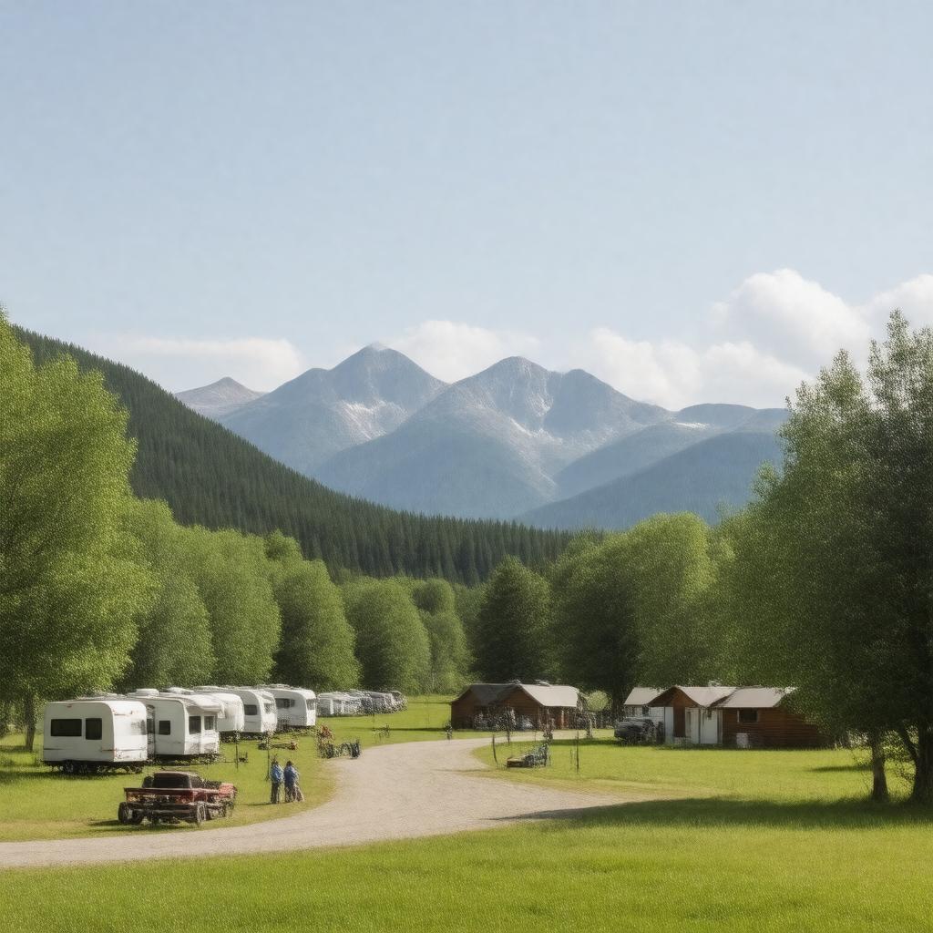 AI-created image of Headwaters Campground at Flagg Ranch