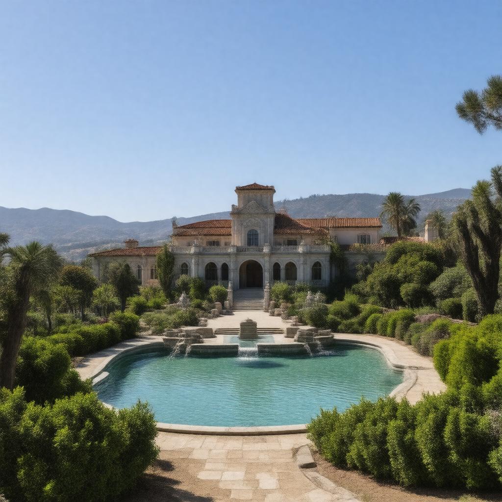 AI-created image of Hearst Castle