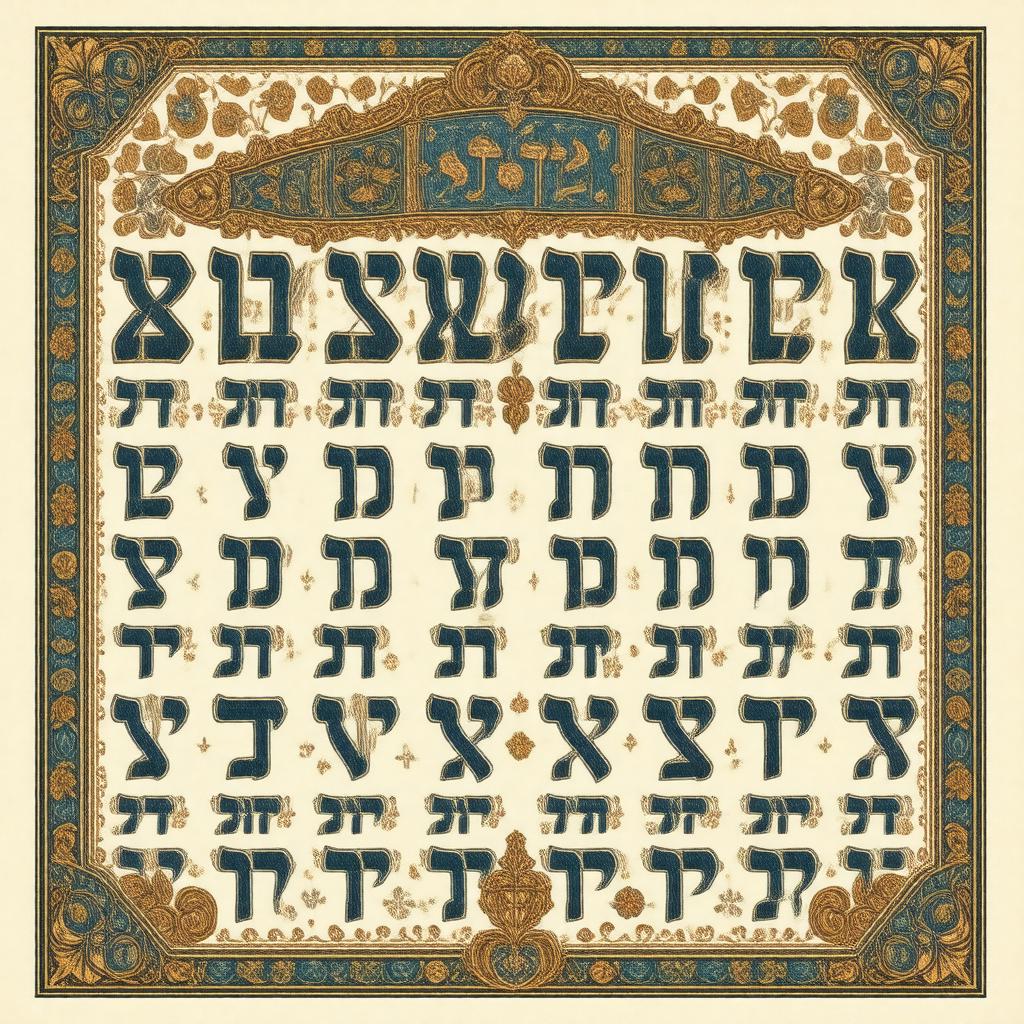 AI-created image of Hebrew alphabet